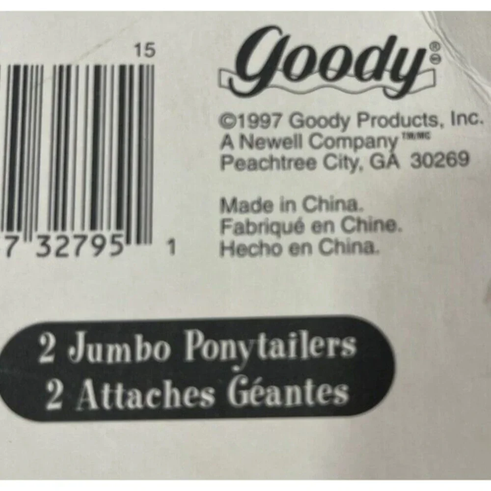 Vintage 90s Goody Bo Bo's Hair Tie Jumbo Ponytailers NOS‎ Deadstock Black / Pink